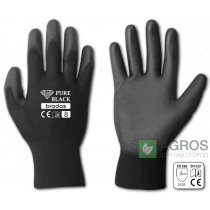 Перчатки защитные PURE BLACK полиуретан, размер 7, RWPBC7